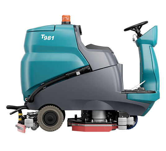 Tennant T981, Floor Sweeper Scrubber, 30", 35 Gallon, Battery, Ride On, Cylindrical