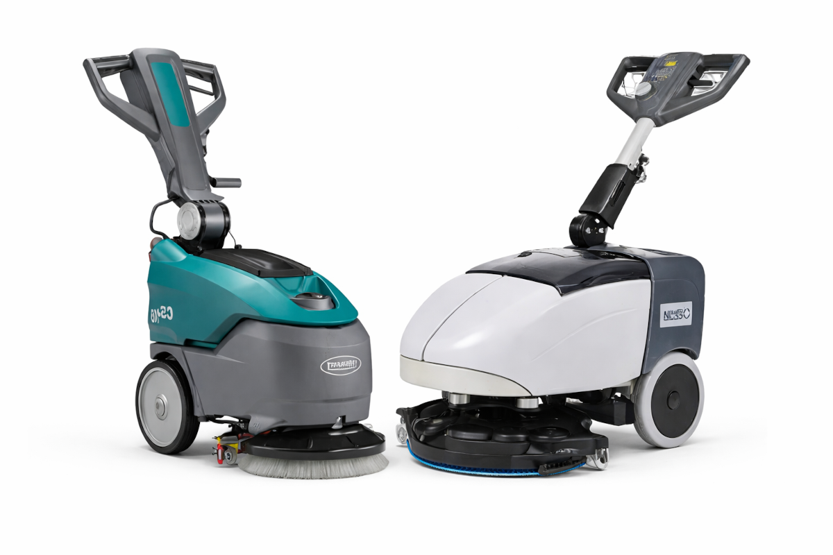 Tennant CS16 vs Advance SC351: Side-by-Side Floor Scrubber Comparison