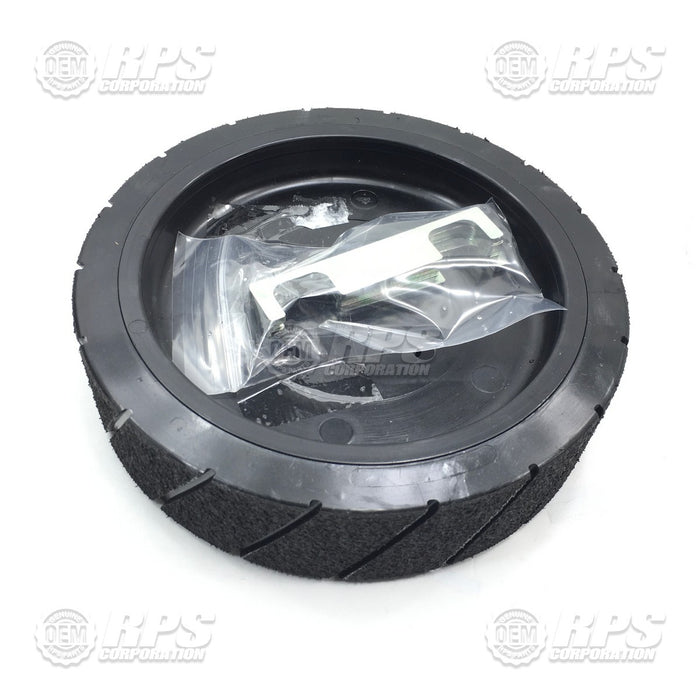 FactoryCat/Tomcat 170-6200, Tire, Black, Poly, 8" OD x 2" W W/Treads and Shims For Transaxle