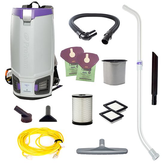 Proteam GoFit 6 HEPA, Backpack Vacuum, 10 QT, 13.3lbs, Xover Kit, 3 Year Warranty, 107767