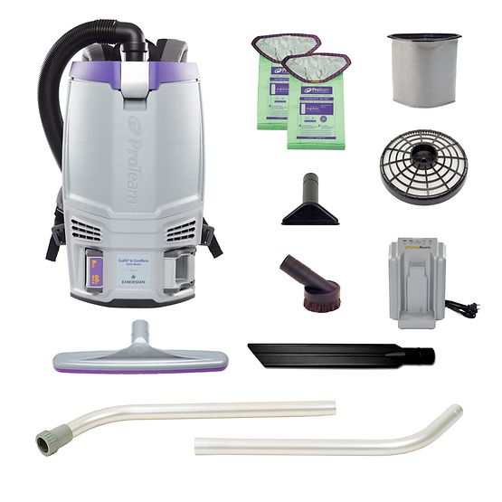 ProTeam GoFit 6QT Cordless Backpack Vacuum with 2-Piece Wand Kit