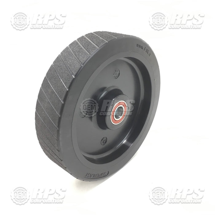 FactoryCat/Tomcat 600-6185G, Wheel Assembly,Rear,Poly,2.7"W Black Poly, 65 ShA, Grooved