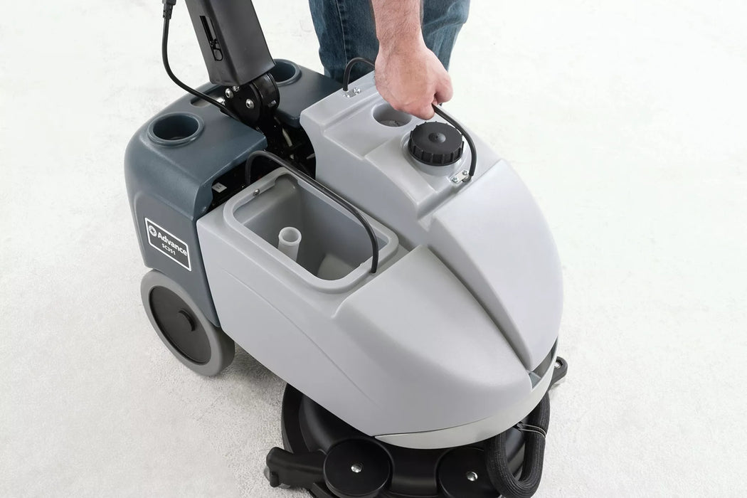 Advance SC351, Walk Behind Floor Scrubber, 14", 2.5 Gallon, Lithium, Pad Assist, Forward and Reverse, Disk, 3 Year Warranty, 50000622