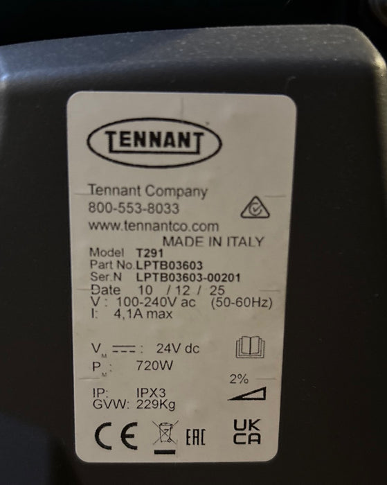 Tennant T291, Walk Behind Floor Scrubber, 20", 13.2 Gallon, Battery, Pad Assist, Battery, Disk, 1 Year Warranty, Year End Sale