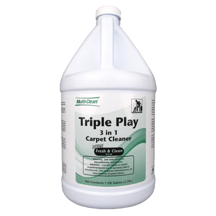 908483, Multi-Clean Triple Play, Carpet Extraction Cleaner, 3 in 1 Bio-Enzyme, PH 9-10, 4 X 1 Gallons