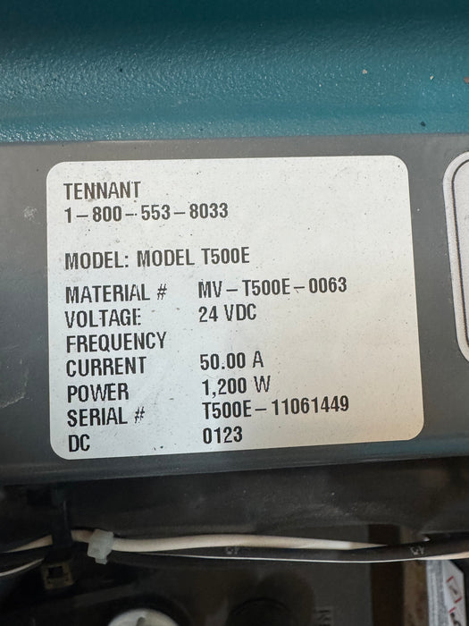 Refurbished, Tennant T500e, Walk Behind Floor Scrubber, 32", 22.5 Gallon, Battery, Self Propel, Disk, 9/1/1 Warranty