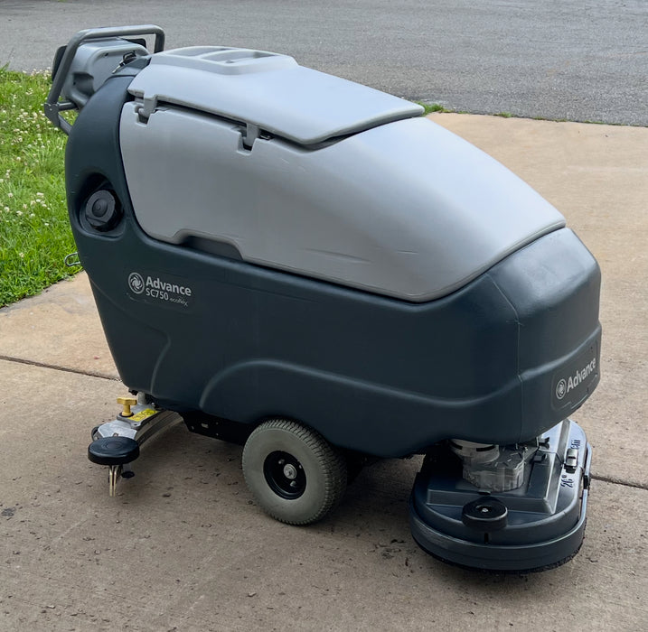 Refurbished Advance SC750, Walk Behind Floor Scrubber, 26", 21 Gallon, Battery, Self Propel, Disk, 9/1/1 Warranty