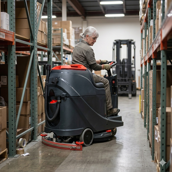 Rider Floor Scrubber, 20", 22 Gallon, Battery,  Disk, 3/3/1/1 Warranty
