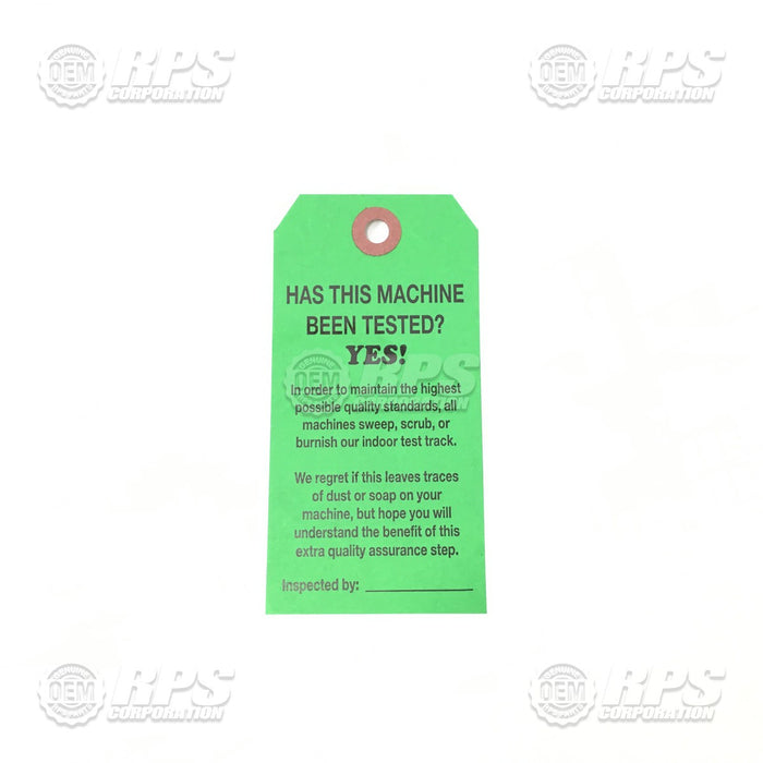FactoryCat/Tomcat H-19441, Printed Green Tag