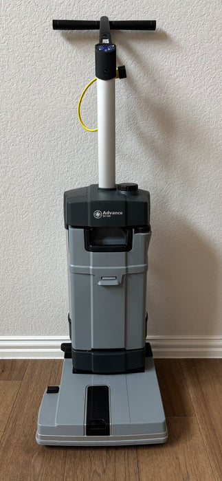 Advance SC100, Floor Sweeper-Scrubber, 12", .8 Gallon, Electric, Forward and Reverse, Cylindrical, 6 Month Warranty, Demo Unit