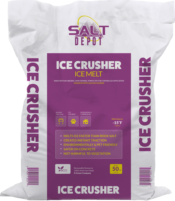Ice Melt, Ultraviolet Ice Crusher, Melts Ice Down To -15, 120 Per Pallet @ 20lbs or 49 Per Pallet @ 50lbs, Per Pallet Orders Only