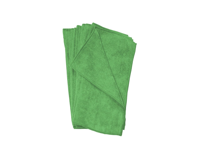 Microfiber Towels, 16" x 16", Green, 12 per pack, JPM16G