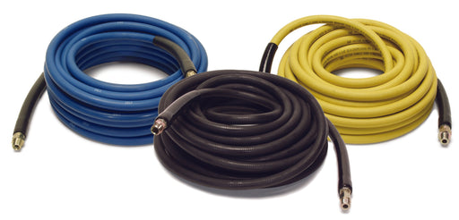 3 Legacy non marking hoses in black, blue and red