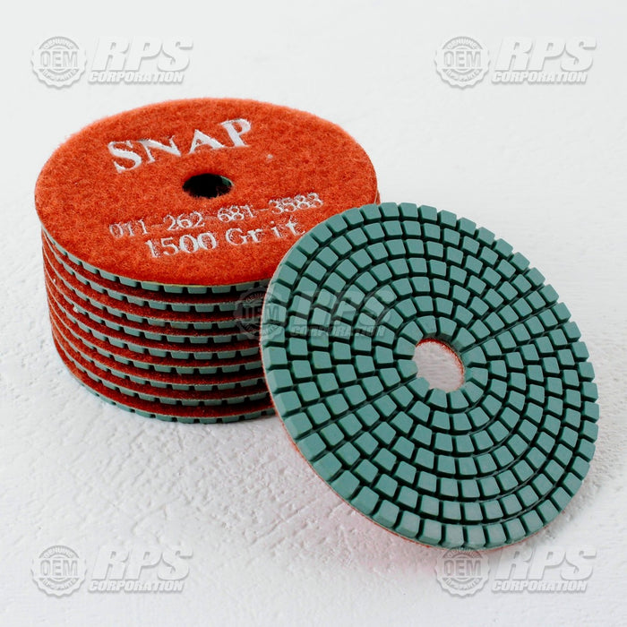 FactoryCat/Tomcat SNAP-1500GRIT10, Diamond Polish Disk,1500 4" X 3.5mm, pack of 10,orange
