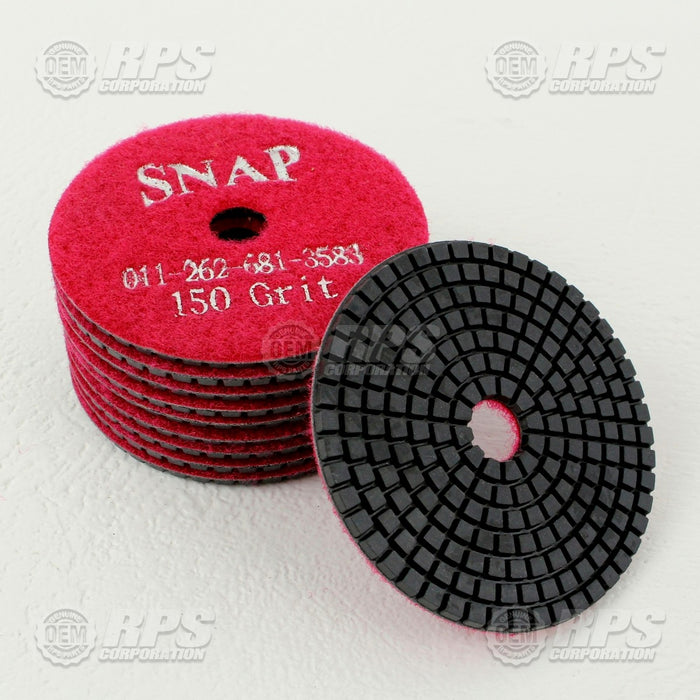 FactoryCat/Tomcat SNAP-150GRIT10, Diamond Polish Disk,150 4" X 3.5mm,  pack of 10,Red