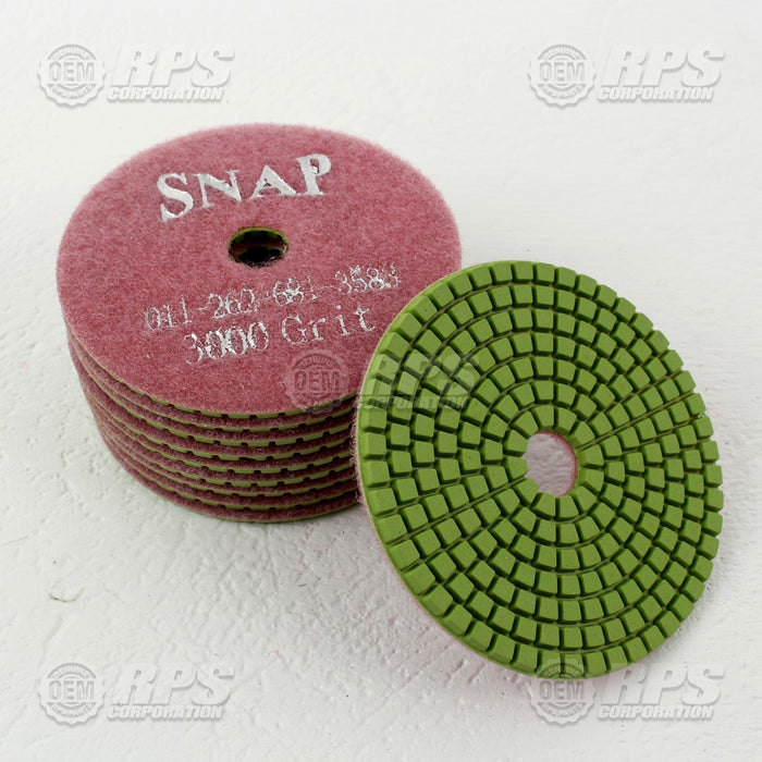 FactoryCat/Tomcat SNAP-3000GRIT10, Diamond Polish Disk,3000 4" X 3.5mm, pack of 10,pink