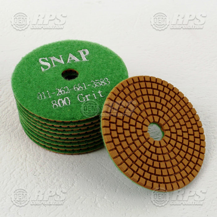 FactoryCat/Tomcat SNAP-800GRIT10, Diamond Polish Disk,800 Grit 4" X 3.5mm, pack of 10,green