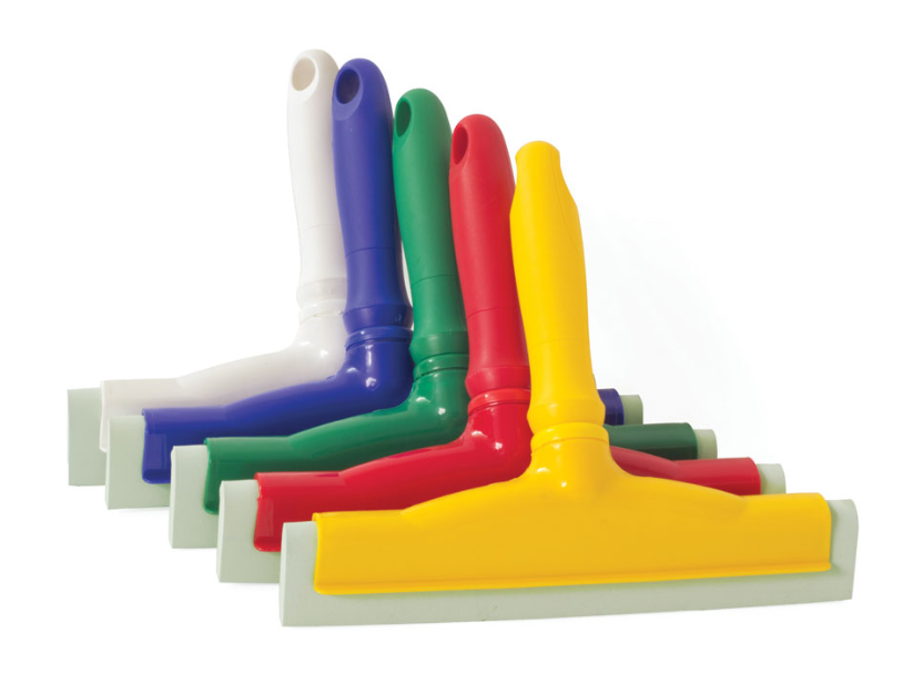 Handheld Squeegees, Plastic Frame, Rubber Blade, 10", Available in 5 Different Colors, 6 Per Case