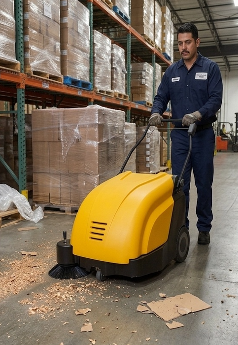 Tornado SWB 26/8, Floor Sweeper, 26", Battery, Push, 9 Gallon Hopper