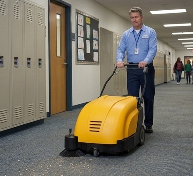 Tornado SWB 26/8, Floor Sweeper, 26", Battery, Push, 9 Gallon Hopper