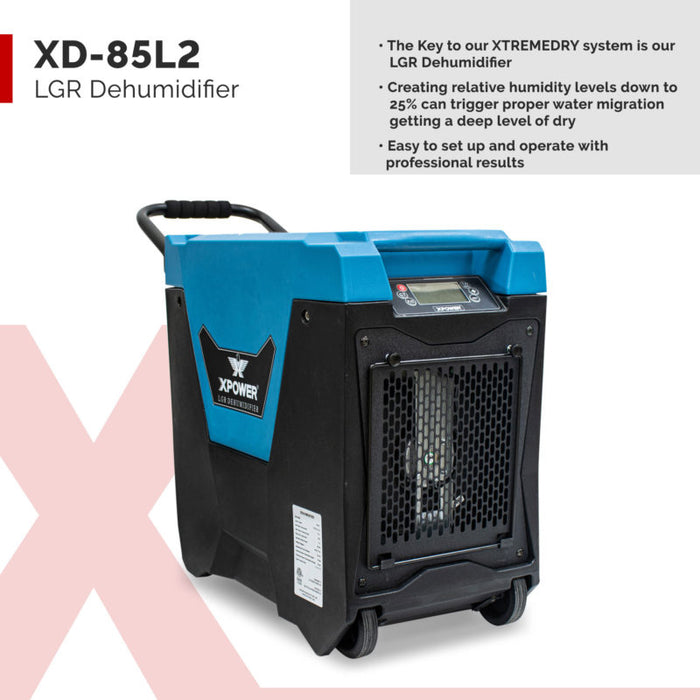 XTREMEDRY® Sonoran Complete DIY Pro Drying System, Air Mover, Dehumidifier, HEPA Air Scrubber, Transport Cart, HEPA