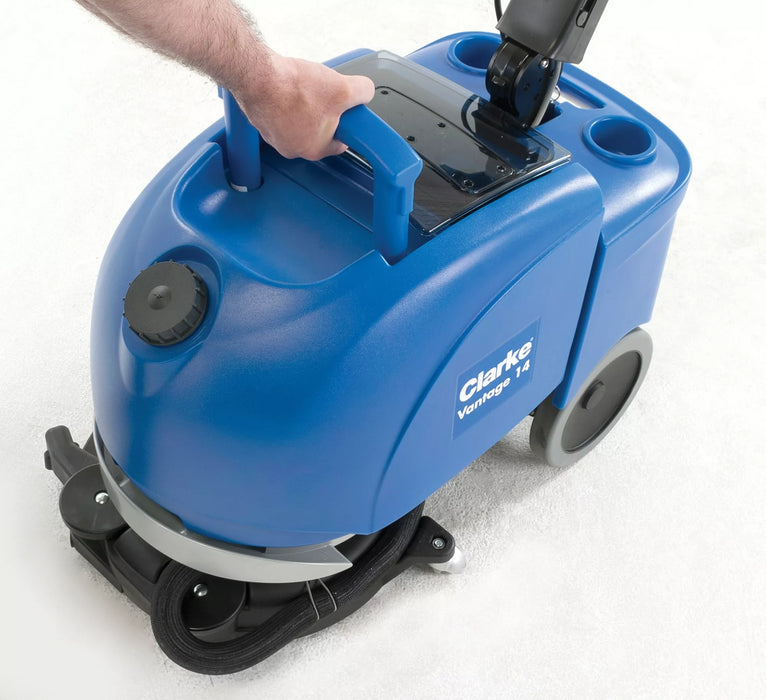 Clarke Vantage 14, Walk Behind Floor Scrubber, 14", 2.5 Gallon, Battery, Pad Assist, Forward and Reverse, Disk, 3 Year Warranty, 9087345020