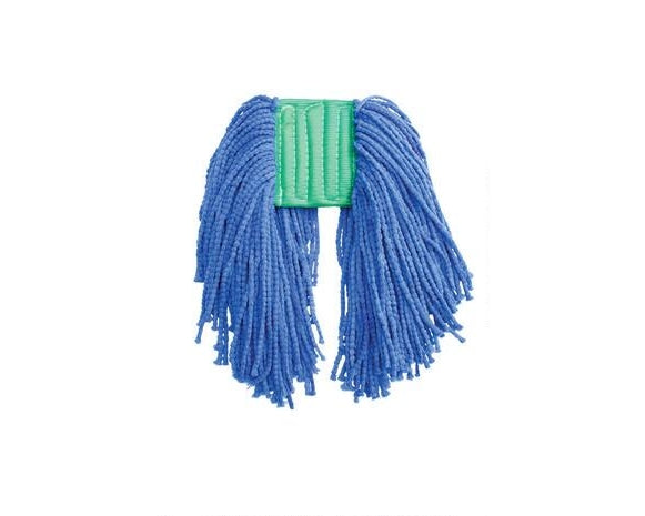Mop Head, Microfiber, Wet Mop, Blue, 1-1/4" headband, #24 Large, JPB2
