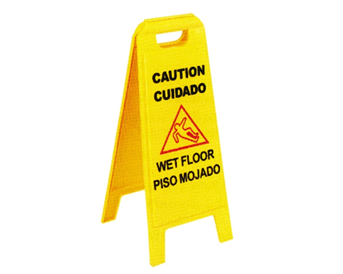 Wet Floor Sign, 25" Tall, 11" Wide, Safety Yellow, WF1-A