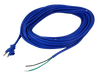 Power Cord, 18/3 Blue, 50', Molded Plug, Nickel Plated Plug Blades  Fits Windsor Sensor S12 (120V), S15 (120V), SRXP12 (120V), SRXP15 (120V), SRXP18 (120V), Versamatic VS18 (120V)  Fits Windsor Part Number 86135510