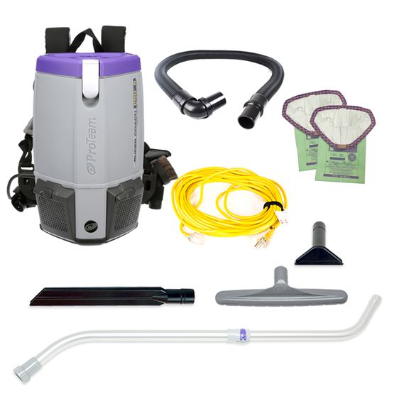 Proteam Supercoach Pro 6QT, Backpack Vacuum, 11.6lbs, Electric, With Tools, HEPA, 3 Year Warranty