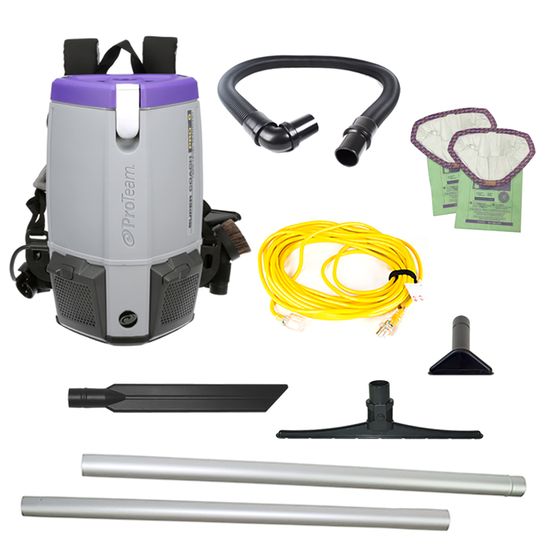 Proteam Supercoach Pro 6QT, Backpack Vacuum, 11.6lbs, Electric, With Tools, HEPA, 3 Year Warranty