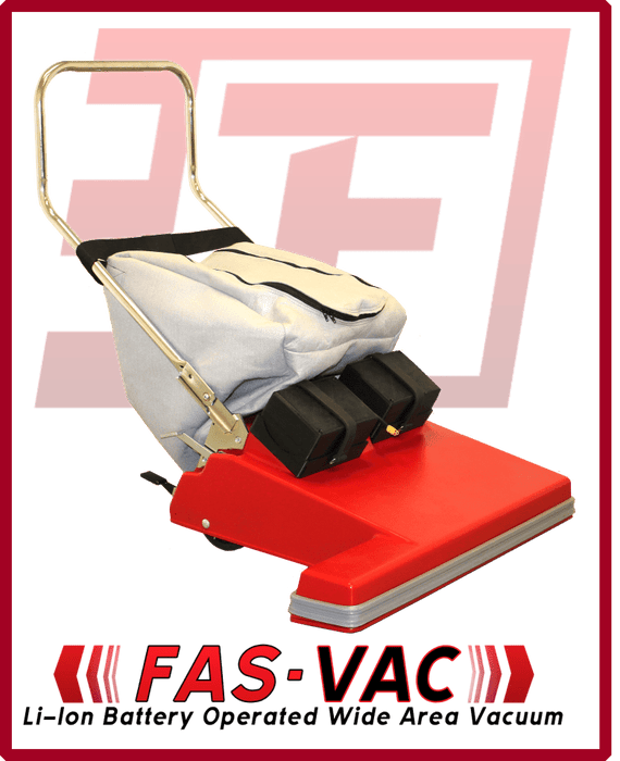Fas-Trak Fas-Vac, Wide Area Vacuum, 28", Push, Cordless, No Tools