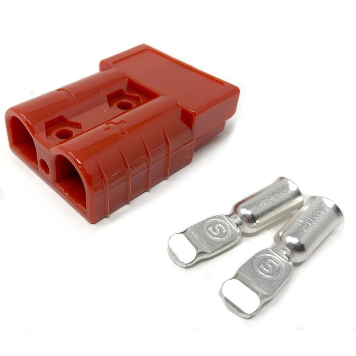 Battery Charger Connector - Red, 50 Amp, 6Ga Contacts