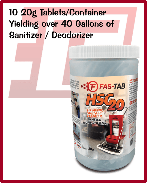 Fas-Tab HSC20 ClO2 Sanitizing & Deodorizing Tablets (makes 4 gallons)